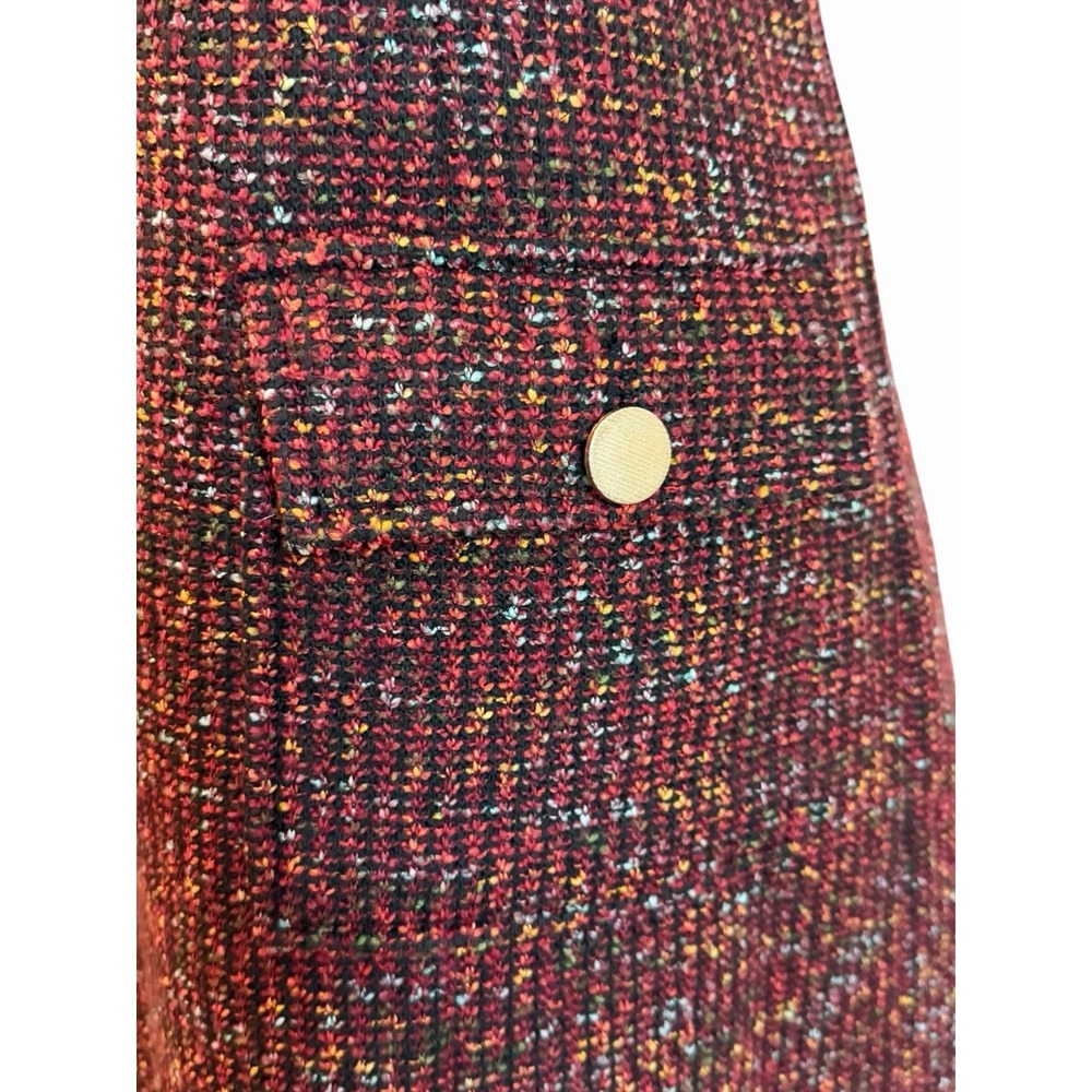 Liverpool Los Angeles Tweed Dress L Burgundy Preppy Academia Professional Office - Picture 5 of 13